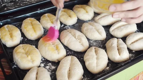 Preparing Home Made Bread Stock Footage 74115946