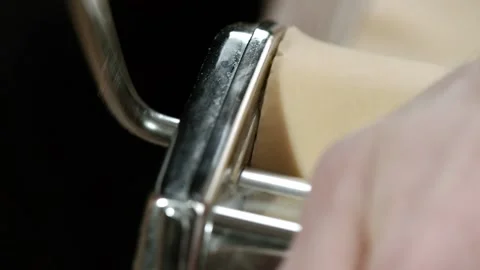 Preparing home made pasta with pasta maker. Stock Footage 150768038