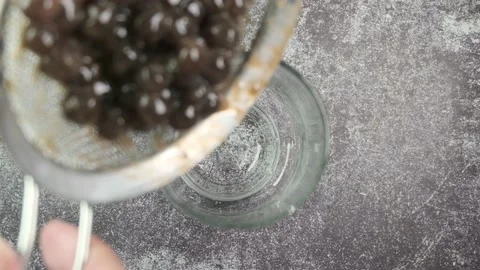 Preparing Homemade Boba Tea Stock Footage 131534019