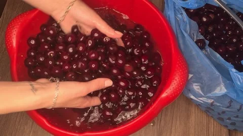 Preparing Homemade Cherry for Jam Stock Footage 231044902