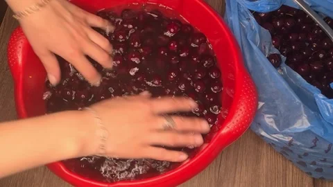 Preparing Homemade Cherry for Jam Stock Footage 231044906