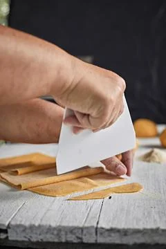 Preparing homemade pasta Stock Photos
