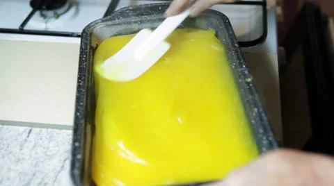 Preparing homemade vanilla cake Stock Footage 58209911