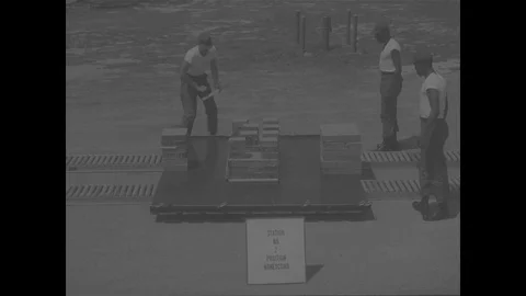 Preparing honeycomb padding during training of parachute rigger - 1967 Stock Footage 118316303