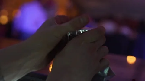 Preparing of a hookah bowl in slow motion Stock Footage 81920170