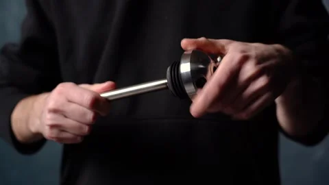Preparing hookah. Step by step. Hookah man assembles hookah piece by piece Видео 153217059