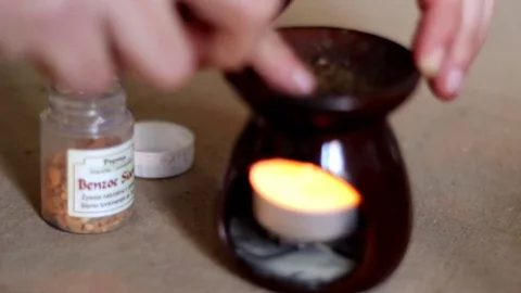 Preparing incense crystals Stock Footage 70240304