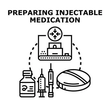 Preparing injectable medication vector concept illustration Stock Illustration