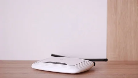 Preparing internet router to work Stock Footage 88764078