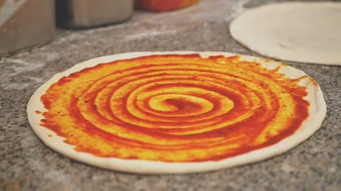 Preparing Italian Pizza - mozzarella. Stock Footage 118159607