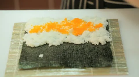 Preparing Japanese Sushi close up Stock Footage 10735234