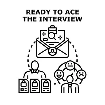 Preparing for job interview and career opportunity illustration Stock Illustration