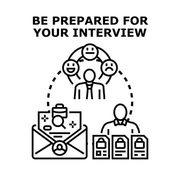 Preparing for job interview and career success Stock Illustration