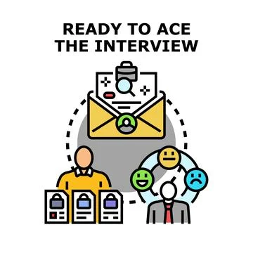 Preparing for job interview and career opportunity illustration Stock Illustration