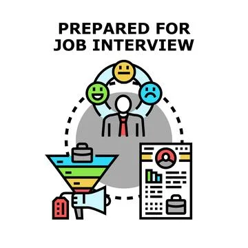 Preparing for job interview process and career planning Stock Illustration