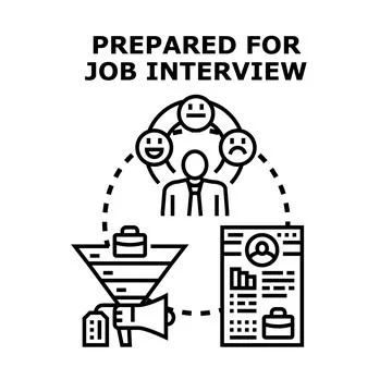 Preparing for job interview process and career planning Stock Illustration