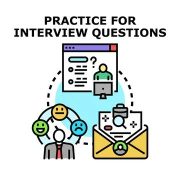 Preparing for job interview questions and career progression Stockillustratie