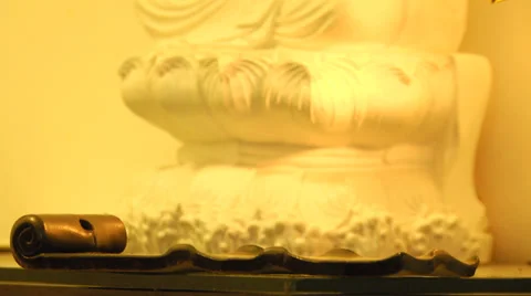 Preparing Joss Stick for Praying Stock Footage 36866279