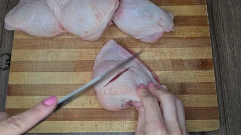 Preparing Legs Chicken For Marinating Vídeos de archivo 166637429