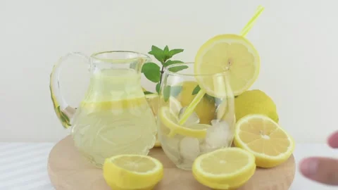 Preparing lemonade Stock Footage 249740687