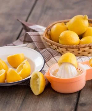 Preparing lemonade Stock Photos