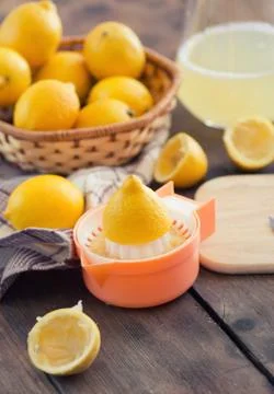 Preparing lemonade Stock Photos