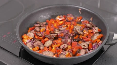 Preparing Letcho (ragout) close up footage Video stock 138294522