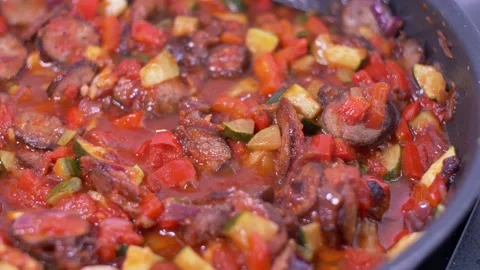 Preparing Letcho (ragout) close up footage 스톡 동영상 138315868
