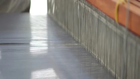 Preparing the loom before starting to make woven ikat Stock Footage 238798635