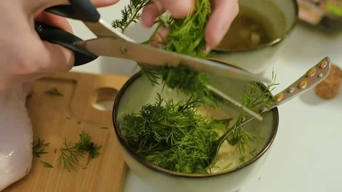 Preparing marinade for meat in the kitchen. Cooking food concept Stock Footage 256455022