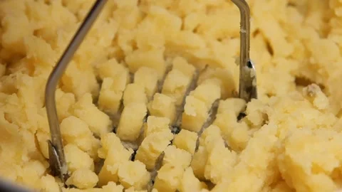 Preparing mashed potatoes in the kitchen Stock Footage 336357064