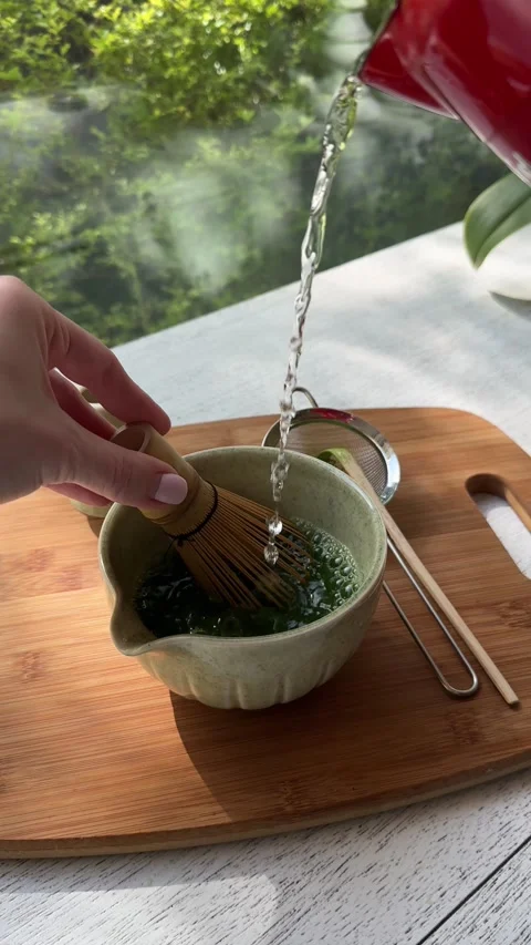 Preparing Matcha Tea by Hand Video stock 320851414
