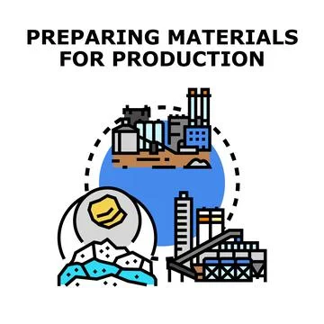 Preparing materials for industrial production process concept Illustrazione stock