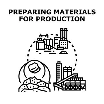 Preparing materials for industrial production process concept 스톡 일러스트