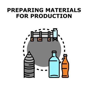 Preparing materials for production process concept Stock Illustration