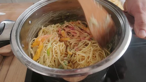 Preparing meal on lunch table Stock Footage 125933535