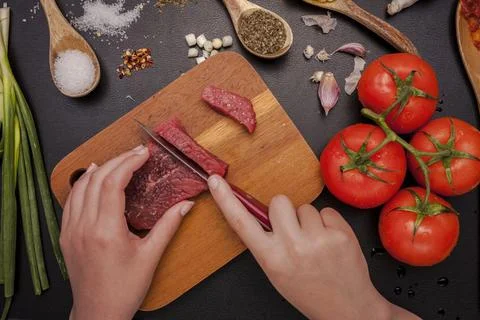 Preparing a meal. Stock Photos