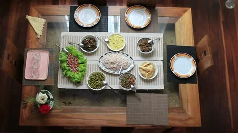 Preparing meal table at home Video stock 12176921