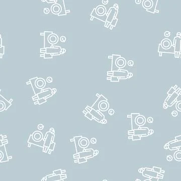 Preparing meals babysitter line seamless pattern Illustrazione stock