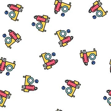 Preparing meals babysitter vector seamless pattern Illustrazione stock
