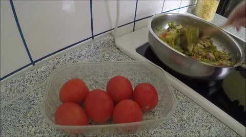 Preparing meat based pasta sauce Stock Footage 46991282