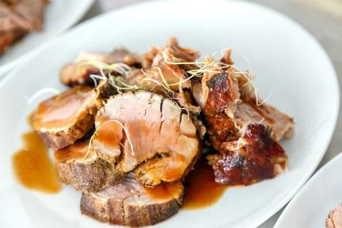 Preparing meat on the table Stock Photos