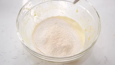 Preparing mixing batter for cake and bakery. Stock Footage 124487660