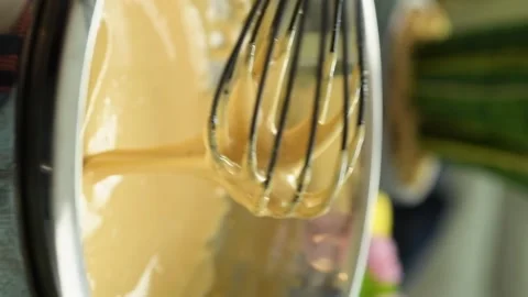 Preparing  mixture for a semifreddo. Vertical video. Stock Footage 305154768