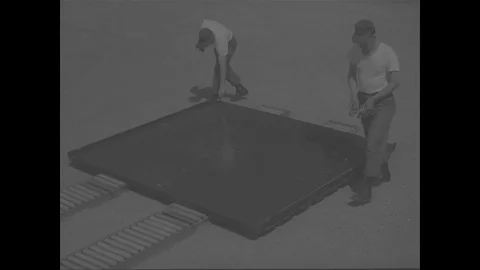 Preparing modular type of platform during training of parachute rigger - 1967 Stock Footage 118316296