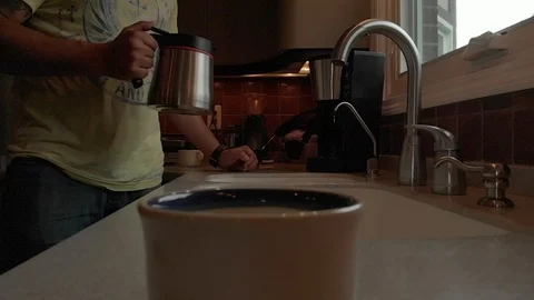 Preparing morning coffee Stock Footage 124939030