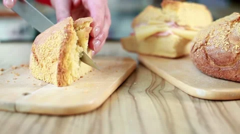 Preparing Mortadella Sandwich Video stock 10684740