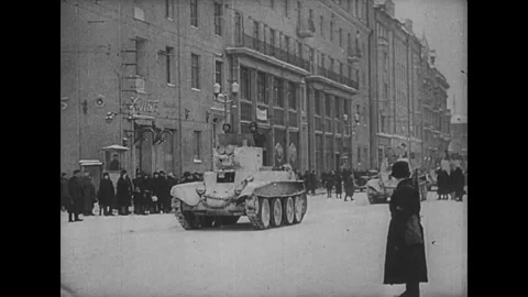 Preparing Moscow for the defense. World War II Stock Footage 244474656