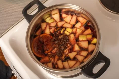 Preparing mulled wine Stock Photos