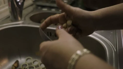 Preparing mushrooms Stock Footage 117263983